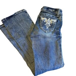 Grace In LA Girls Distressed Boot Cut Jeans size 12